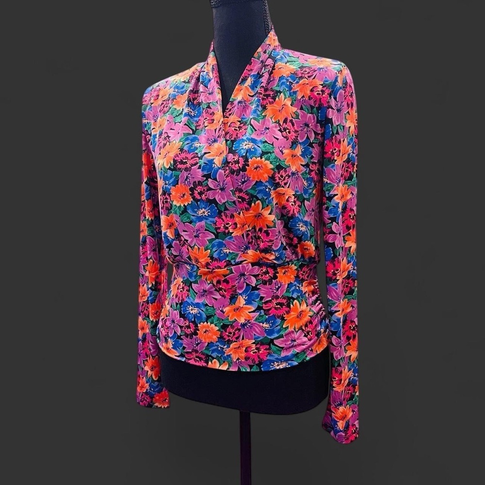 Catherine Malandrino Multicolor Floral Blouse Small